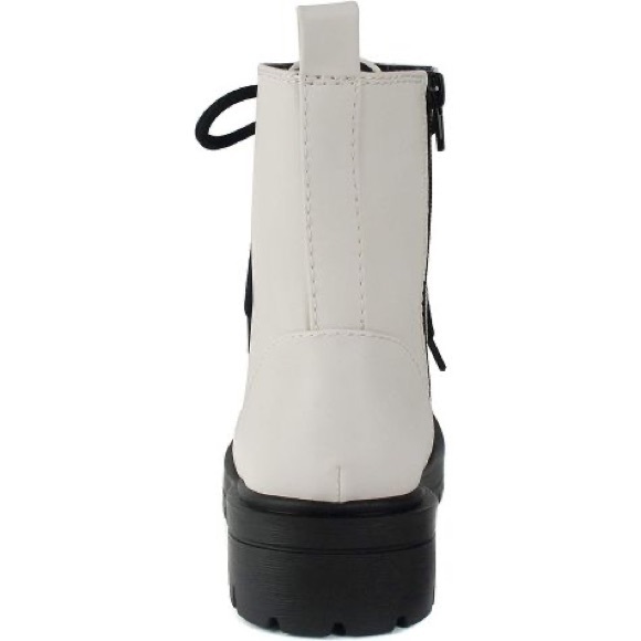 Soda Firm Women Lace Up Combat Boots with Side Zipper. White. Sz 10. - Picture 13 of 15